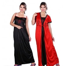 Comfy Satin Night Dress Set s-968305