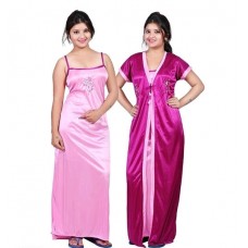 Comfy Satin Night Dress Set s-966305