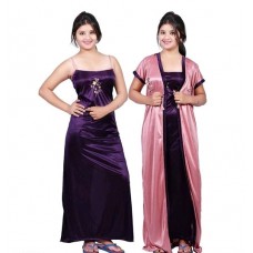 Comfy Satin Night Dress Set s-969305
