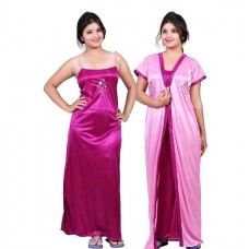Comfy Satin Night Dress Set s-367305
